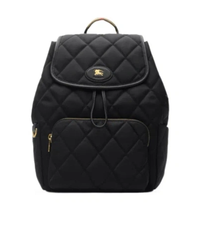 Burberry Horseshoe Backpack In Black