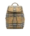 Burberry Horseshoe Checked-pattern Backpack In Brown