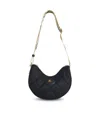 Burberry Curved Quilted Black Handbag With Gold-tone Hardware In Gray