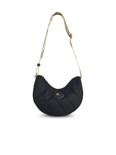 BURBERRY BURBERRY 'HORSESHOE' BLACK FABRIC BAG
