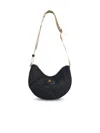 Burberry Curved Quilted Black Handbag With Gold-tone Hardware In Gray