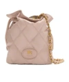 Burberry Horseshoe Quilted Nylon Pouch Bag In Pink