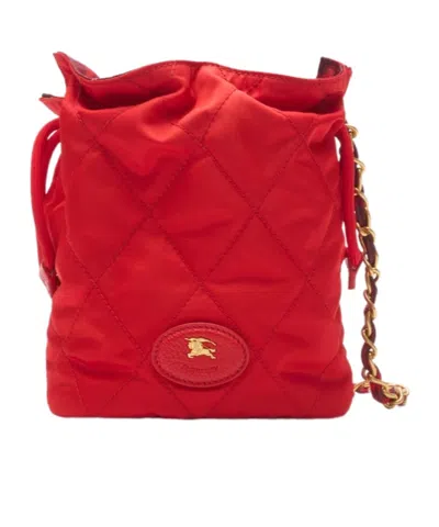 Burberry Horseshoe Chain Pouch In Red