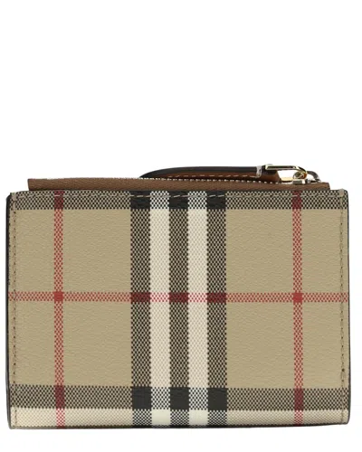 Burberry Horseshoe Check Nylon Backpack In Brown