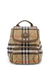 Burberry Mini Horseshoe Quilted Check Backpack In Neutral