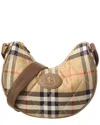 Burberry Horseshoe Check Quilted Canvas Hobo Bag In Brown