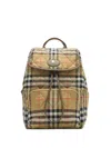 Burberry Horseshoe Checked-pattern Backpack In Neutral