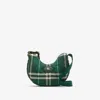 Burberry Leather-trimmed Quilted Checked Twill Shoulder Bag In Green