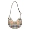 Burberry Curved Shoulder Bag With Classic Check Pattern And Gold-tone Hardware