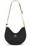 Burberry Curved Quilted Black Handbag With Gold-tone Hardware In Gray