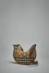 Burberry Women Sand Beige Top Zip Fastening Adjustable Shoulder Strap Signature Equestrian Knight In White