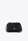 Burberry Horseshoe Drawstring Clutch Bag In Black