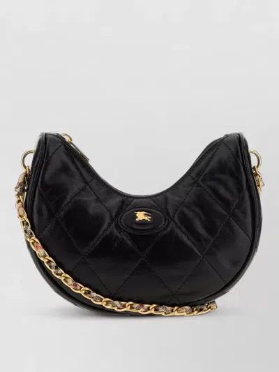 Burberry Horseshoe Leather Shoulder Bag Chain Strap In Purple