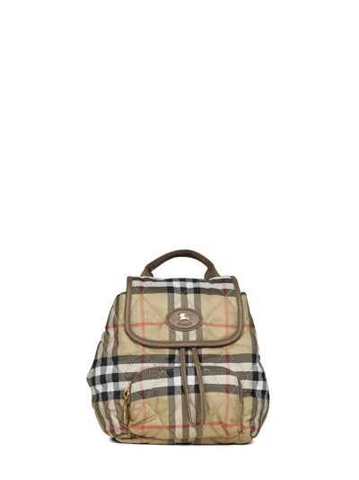 Burberry Horseshoe Mini Backpack In Beige