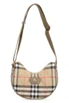 Burberry Horseshoe Check Quilted Canvas Hobo Bag In Sand