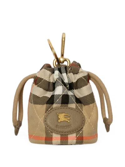Burberry Horseshoe Pouch Charm In Brown