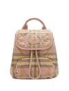 Burberry Horseshoe Quilted Check Backpack Mini Bag In Pink