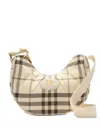 Burberry Horseshoe Quilted Checked Cross Body Bag In Neutral