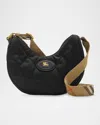 Burberry Curved Quilted Black Handbag With Gold-tone Hardware In Gray
