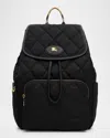 Burberry Horseshoe Quilted Nylon Backpack In Black