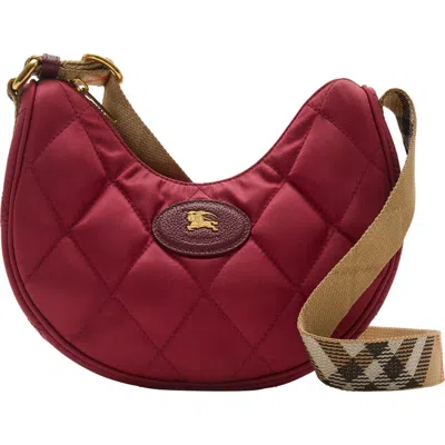 Burberry Horseshoe Quilted Crossbody Bag In Red