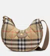 Burberry Horseshoe Check Quilted Canvas Hobo Bag In Nude