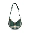 Burberry Leather-trimmed Quilted Checked Twill Shoulder Bag In Green