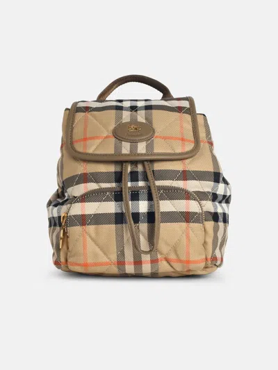 Burberry 'horshoe' Mini Backpack In Beige Sand Polyamide