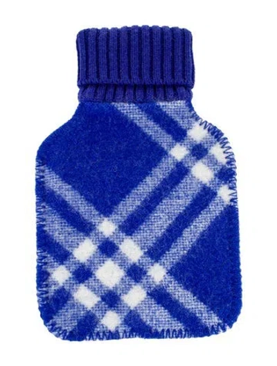 Pre-owned Burberry Hot Water Bottle Check Sleeve W/ Tags In Blue