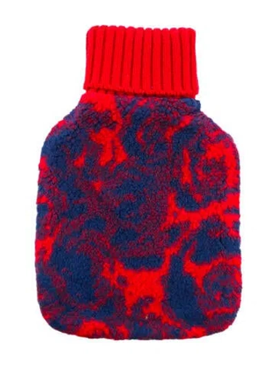 Pre-owned Burberry Hot Water Bottle Check Sleeve W/ Tags In Red