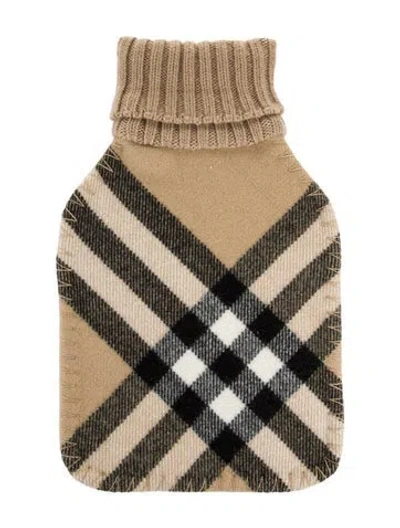 Pre-owned Burberry Hot Water Bottle Nova Check Sleeve In Neutral
