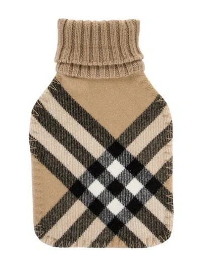 Pre-owned Burberry Hot Water Bottle Nova Check Sleeve In Neutral