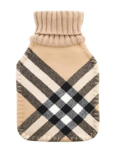 Pre-owned Burberry Hot Water Bottle Nova Check Sleeve In Neutral