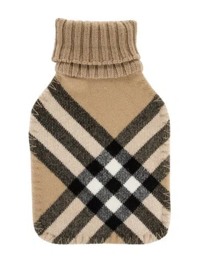 Pre-owned Burberry Hot Water Bottle Nova Check Sleeve In Neutral