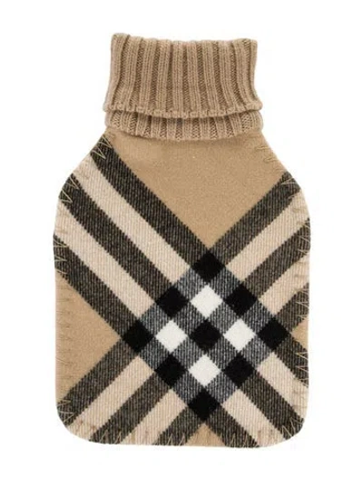 Pre-owned Burberry Hot Water Bottle Nova Check Sleeve In Neutral
