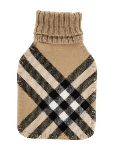 Pre-owned Burberry Hot Water Bottle Nova Check Sleeve In Neutral