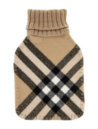 Pre-owned Burberry Hot Water Bottle Nova Check Sleeve In Neutral