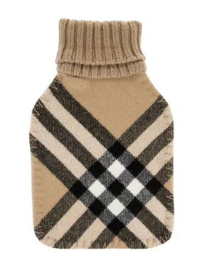 Pre-owned Burberry Hot Water Bottle Nova Check Sleeve In Neutral