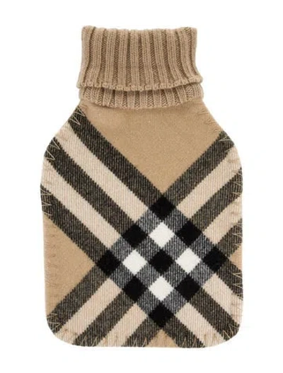 Pre-owned Burberry Hot Water Bottle Nova Check Sleeve In Neutral