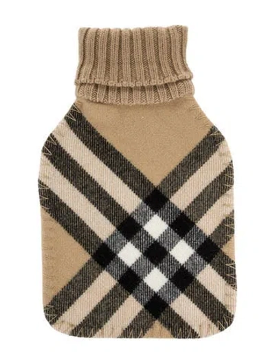 Pre-owned Burberry Hot Water Bottle Nova Check Sleeve In Neutral