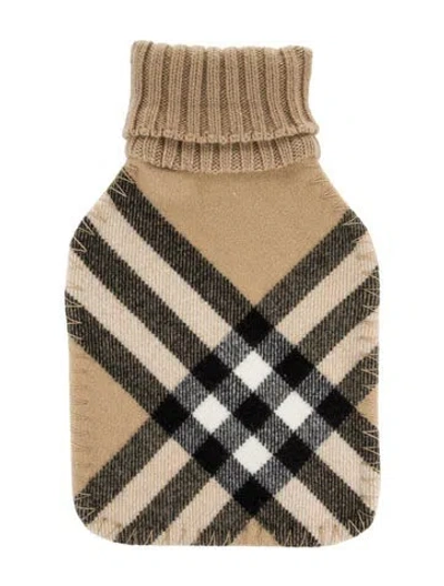 Pre-owned Burberry Hot Water Bottle Nova Check Sleeve In Neutral