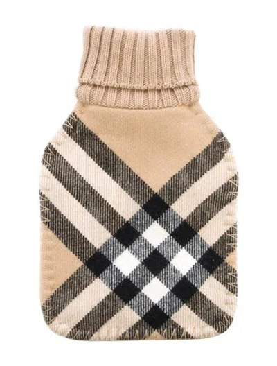 Pre-owned Burberry Hot Water Bottle Nova Check Sleeve In Neutral