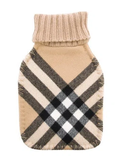 Pre-owned Burberry Hot Water Bottle Nova Check Sleeve In Neutral