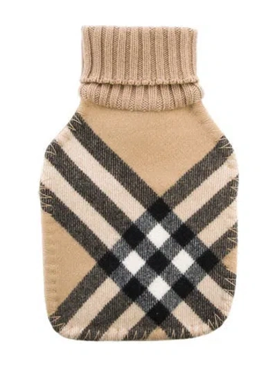 Pre-owned Burberry Hot Water Bottle Nova Check Sleeve In Neutral