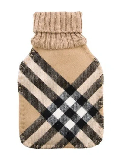 Pre-owned Burberry Hot Water Bottle Nova Check Sleeve In Neutral