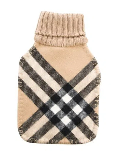 Pre-owned Burberry Hot Water Bottle Nova Check Sleeve W/ Tags In Neutral