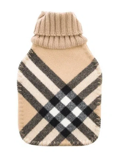 Pre-owned Burberry Hot Water Bottle Nova Check Sleeve W/ Tags In Neutral