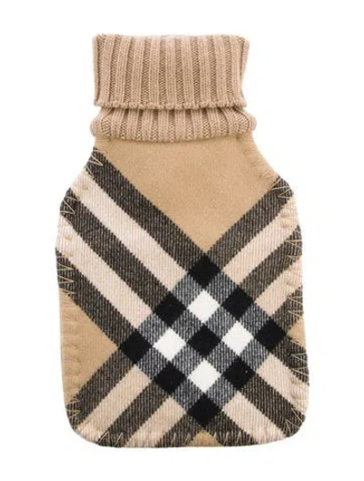 Pre-owned Burberry Hot Water Bottle Nova Check Sleeve W/ Tags In Neutral