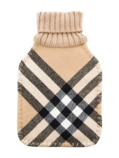 Pre-owned Burberry Hot Water Bottle Nova Check Sleeve W/ Tags In Neutral