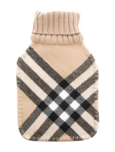 Pre-owned Burberry Hot Water Bottle Nova Check Sleeve W/ Tags In Neutral